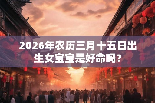 2026年农历三月十五日出生女宝宝是好命吗？