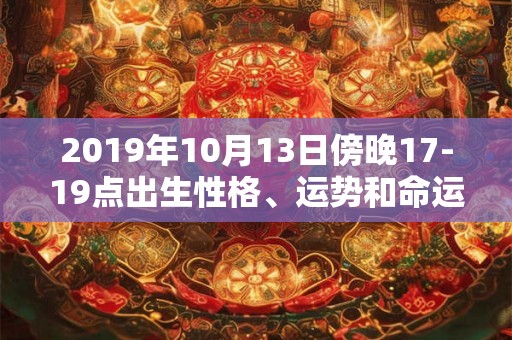 2019年10月13日傍晚17-19点出生性格、运势和命运
