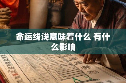 命运线浅意味着什么 有什么影响