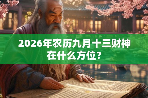 2026年农历九月十三财神在什么方位？