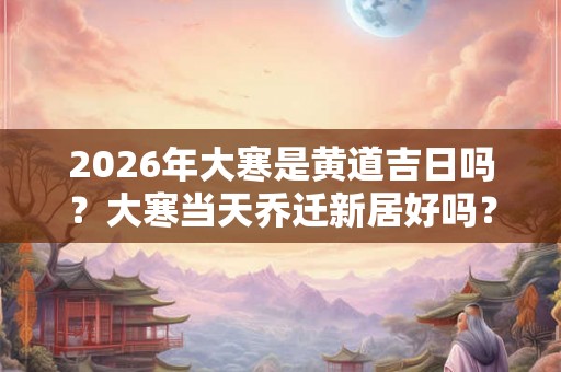 2026年大寒是黄道吉日吗？大寒当天乔迁新居好吗？