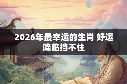 2026年最幸运的生肖 好运降临挡不住