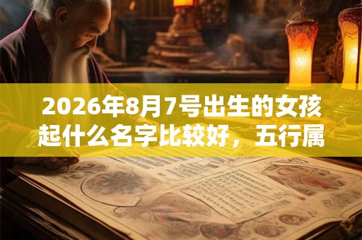 2026年8月7号出生的女孩起什么名字比较好，五行属什么