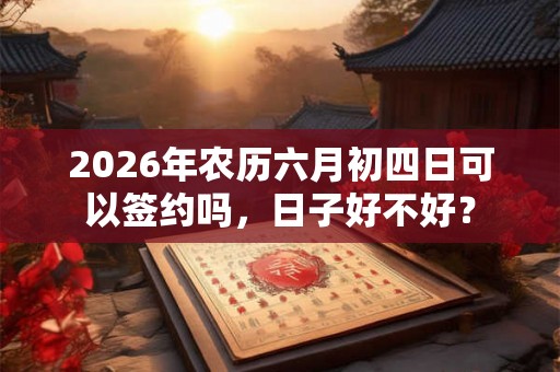 2026年农历六月初四日可以签约吗,日子好不好? 2026年农历六月初四日可以签约吗,日子好不好?