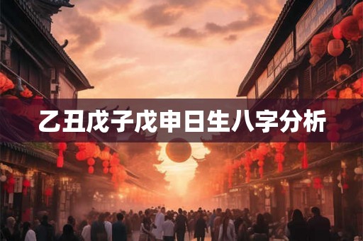 乙丑戊子戊申日生八字分析