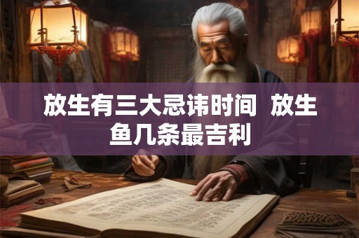 放生有三大忌讳时间  放生鱼几条最吉利