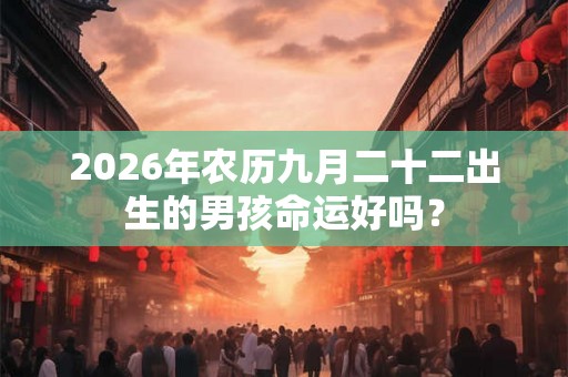 2026年农历九月二十二出生的男孩命运好吗? 2026年农历九月二十二出生的男孩命运好吗?