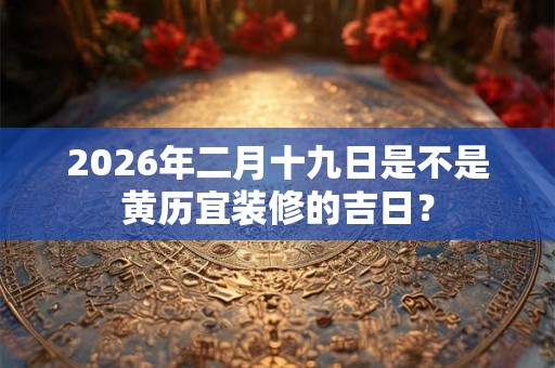 2026年二月十九日是不是黄历宜装修的吉日？