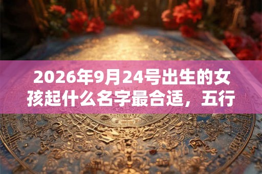 2026年9月24号出生的女孩起什么名字最合适，五行属什么