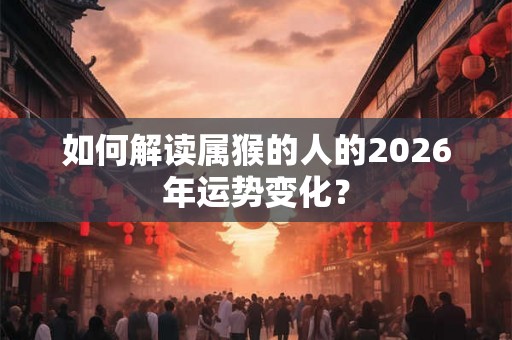如何解读属猴的人的2026年运势变化？