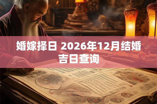 婚嫁择日 2026年12月结婚吉日查询