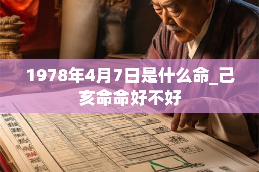 1978年4月7日是什么命_己亥命命好不好