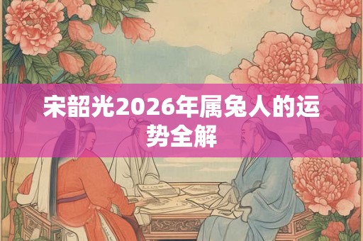宋韶光2026年属兔人的运势全解