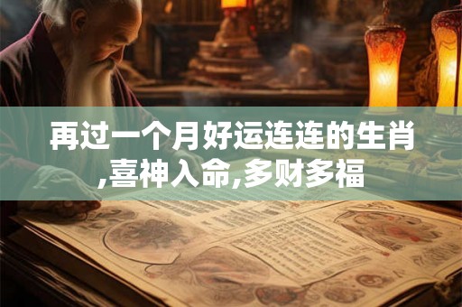 再过一个月好运连连的生肖,喜神入命,多财多福 再过一个月好运连连的生肖,喜神入命,多财多福