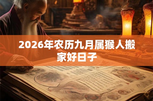 2026年农历九月属猴人搬家好日子
