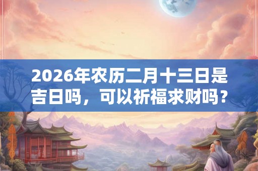 2026年农历二月十三日是吉日吗，可以祈福求财吗？