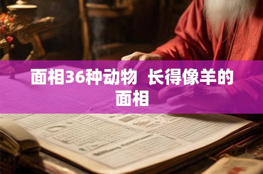 面相36种动物  长得像羊的面相