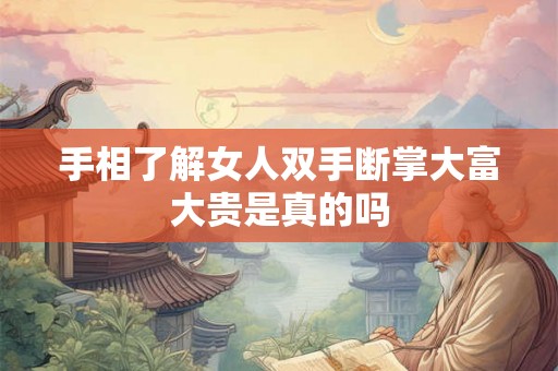 手相了解女人双手断掌大富大贵是真的吗