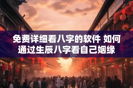 免费详细看八字的软件 如何通过生辰八字看自己姻缘
