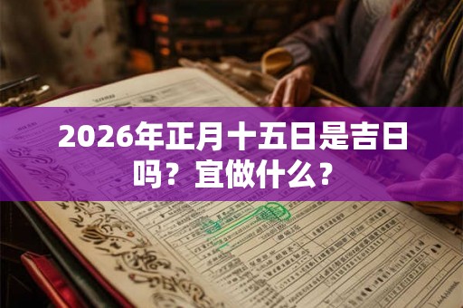 2026年正月十五日是吉日吗?宜做什么? 2026年正月十五日是吉日吗?宜做什么?