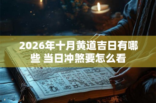 2026年十月黄道吉日有哪些 当日冲煞要怎么看 2026年十月黄道吉日有哪些 当日冲煞要怎么看