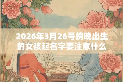 2026年3月26号傍晚出生的女孩起名字要注意什么