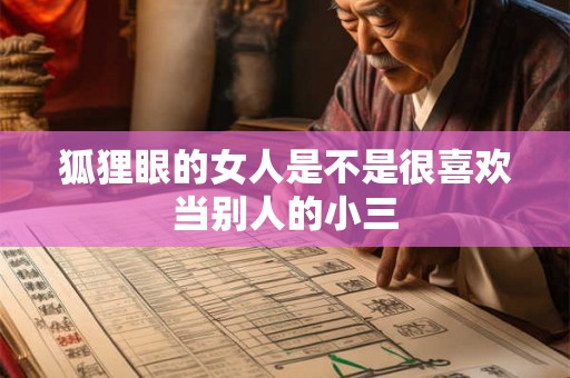 狐狸眼的女人是不是很喜欢当别人的小三