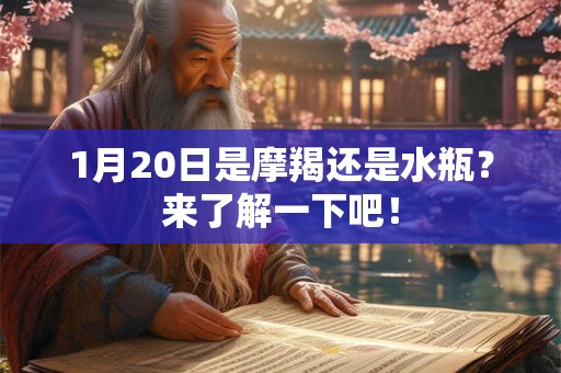 1月20日是摩羯还是水瓶？来了解一下吧！