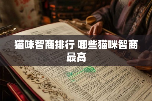 猫咪智商排行 哪些猫咪智商最高