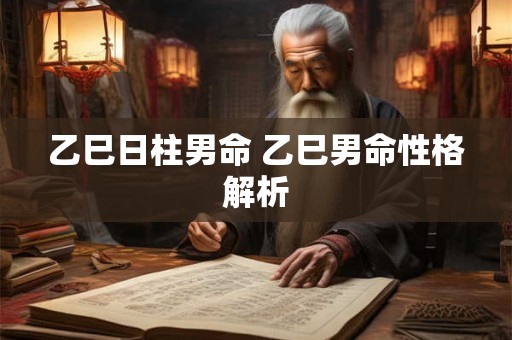 乙巳日柱男命 乙巳男命性格解析