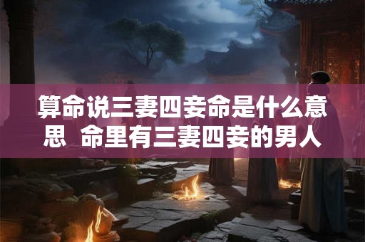 算命说三妻四妾命是什么意思  命里有三妻四妾的男人