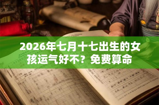 2026年七月十七出生的女孩运气好不？免费算命
