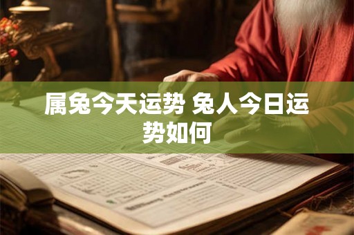 属兔今天运势 兔人今日运势如何