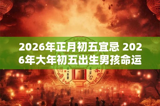 2026年正月初五宜忌 2026年大年初五出生男孩命运