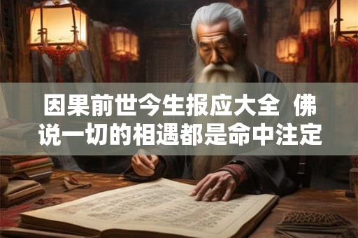 因果前世今生报应大全  佛说一切的相遇都是命中注定