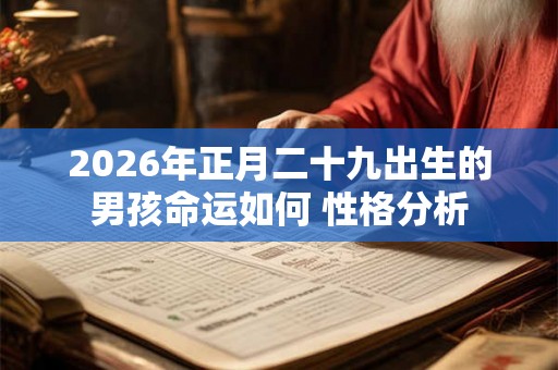 2026年正月二十九出生的男孩命运如何 性格分析