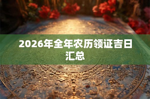2026年全年农历领证吉日汇总