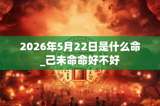 2026年5月22日是什么命_己未命命好不好