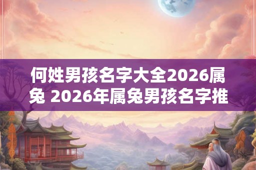 何姓男孩名字大全2026属兔 2026年属兔男孩名字推荐