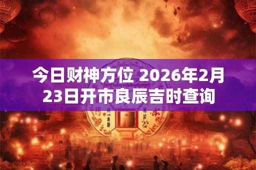 今日财神方位 2026年2月23日开市良辰吉时查询 今日财神方位 2026年2月23日开市良辰吉时查询