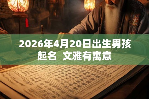 2026年4月20日出生男孩起名 文雅有寓意 2026年4月20日出生男孩起名 文雅有寓意