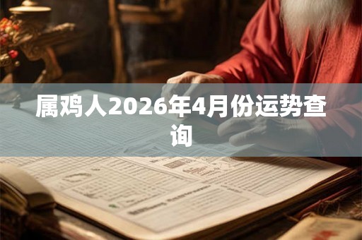 属鸡人2026年4月份运势查询