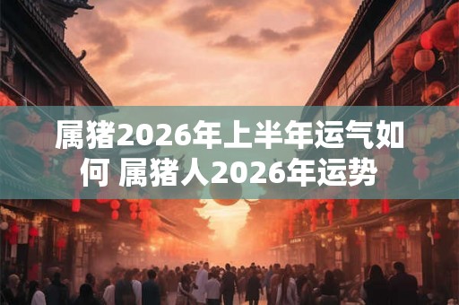 属猪2026年上半年运气如何 属猪人2026年运势