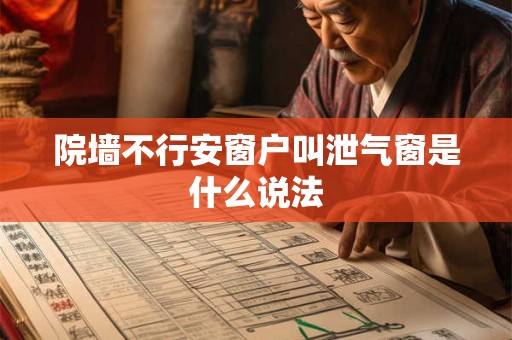 院墙不行安窗户叫泄气窗是什么说法