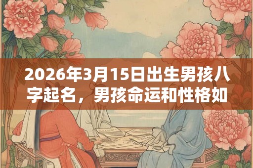 2026年3月15日出生男孩八字起名，男孩命运和性格如何？