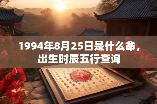 1994年8月25日是什么命，出生时辰五行查询