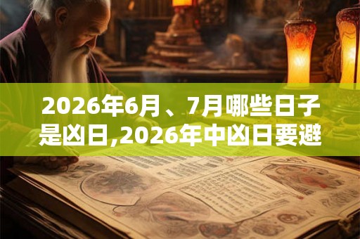 2026年6月、7月哪些日子是凶日,2026年中凶日要避开