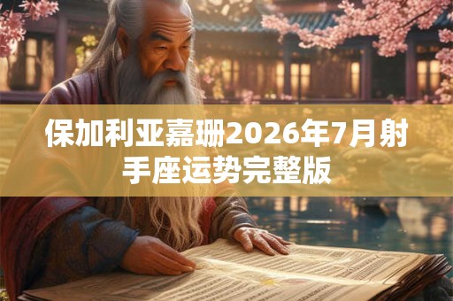 保加利亚嘉珊2026年7月射手座运势完整版