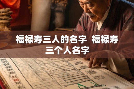 福禄寿三人的名字  福禄寿三个人名字