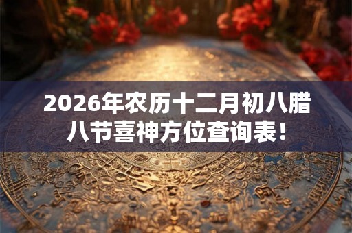 2026年农历十二月初八腊八节喜神方位查询表！